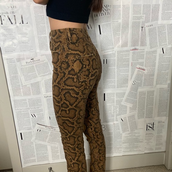 Snakeskin skinny jeans Zara Size 2 but fits like 00 0 xxs python animal pant - Picture 2 of 6
